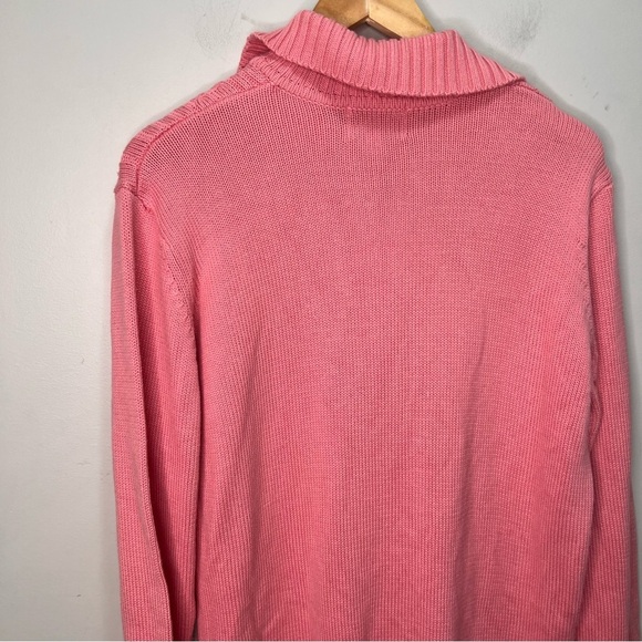 Vintage Tradition Country Collection Pink Cable Knit Full Zip Sweater Size XL - Picture 7 of 11